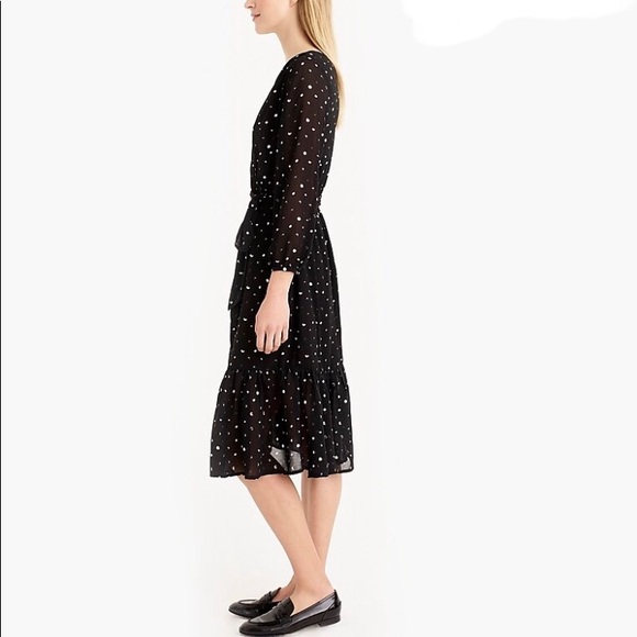 NWT J. Crew faux-wrap dress in chiffon crinkle - Picture 4 of 7